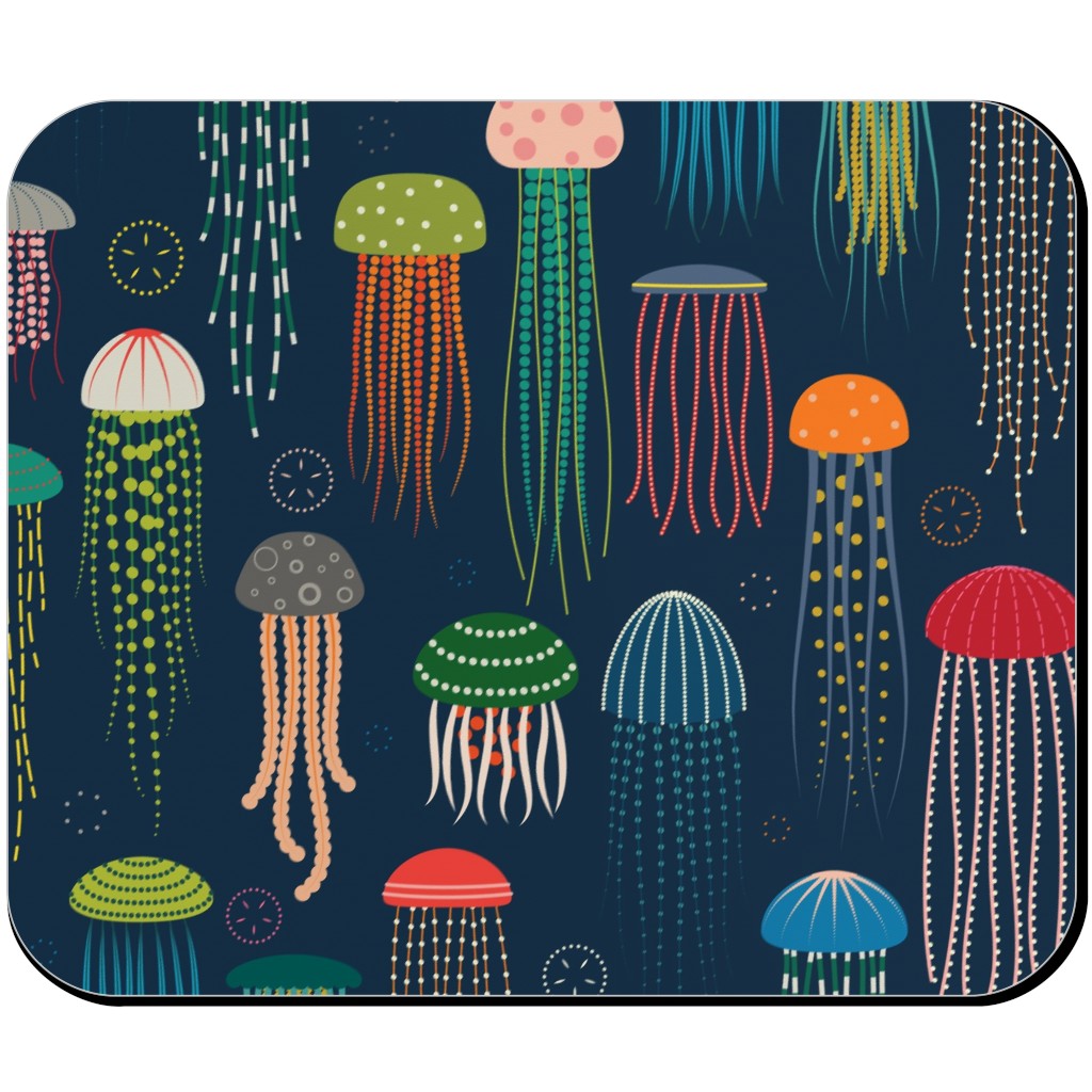 Just Jellies - Jellyfish Mouse Pad, Rectangle, Blue, True Blue