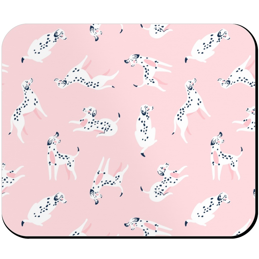 Funny Dalmatian - Pink Mouse Pad, Rectangle, Pink, Bright Pink