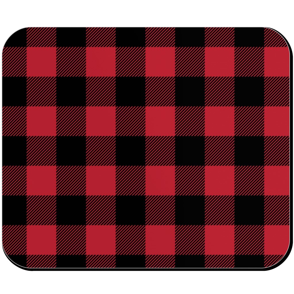 Ducks, Trucks, and Eight Point Bucks - Red and Black Mouse Pad, Rectangle Ornament, Red
