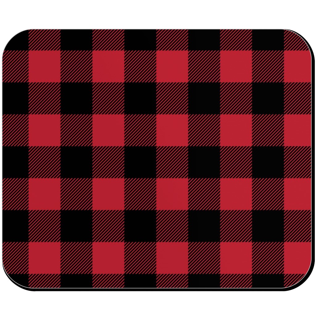 Ducks, Trucks, and Eight Point Bucks - Red and Black Mouse Pad, Rectangle, Red, Red