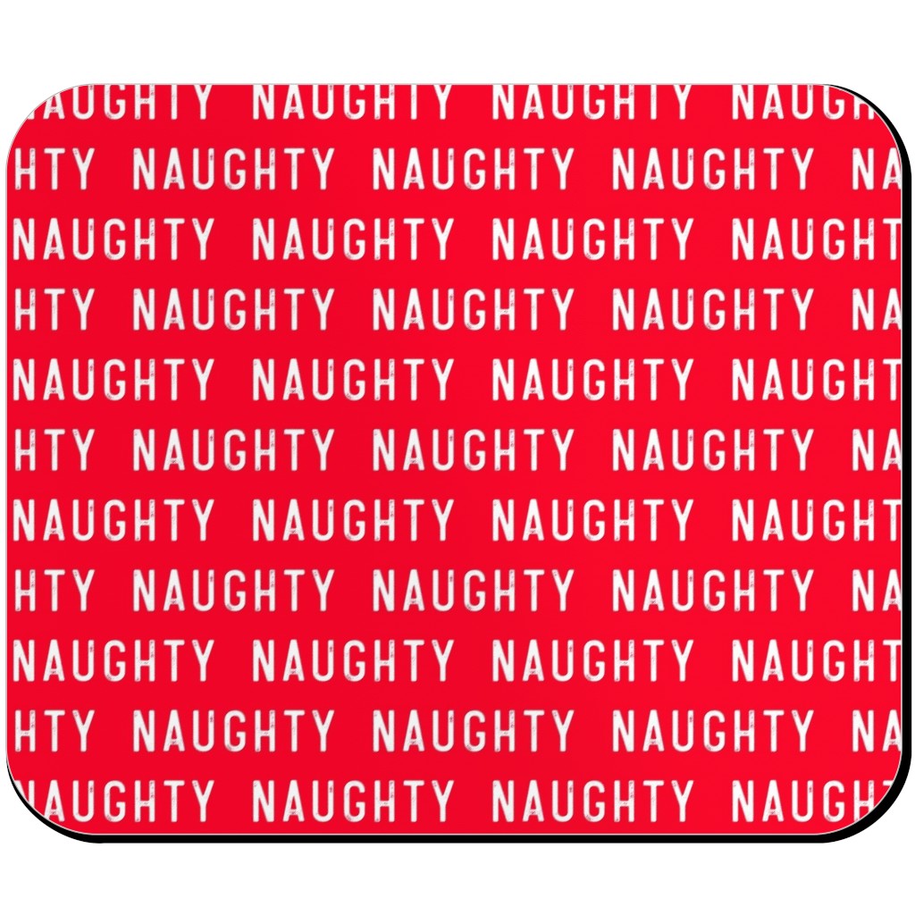 Naughty - Red Mouse Pad, Rectangle Ornament, Red