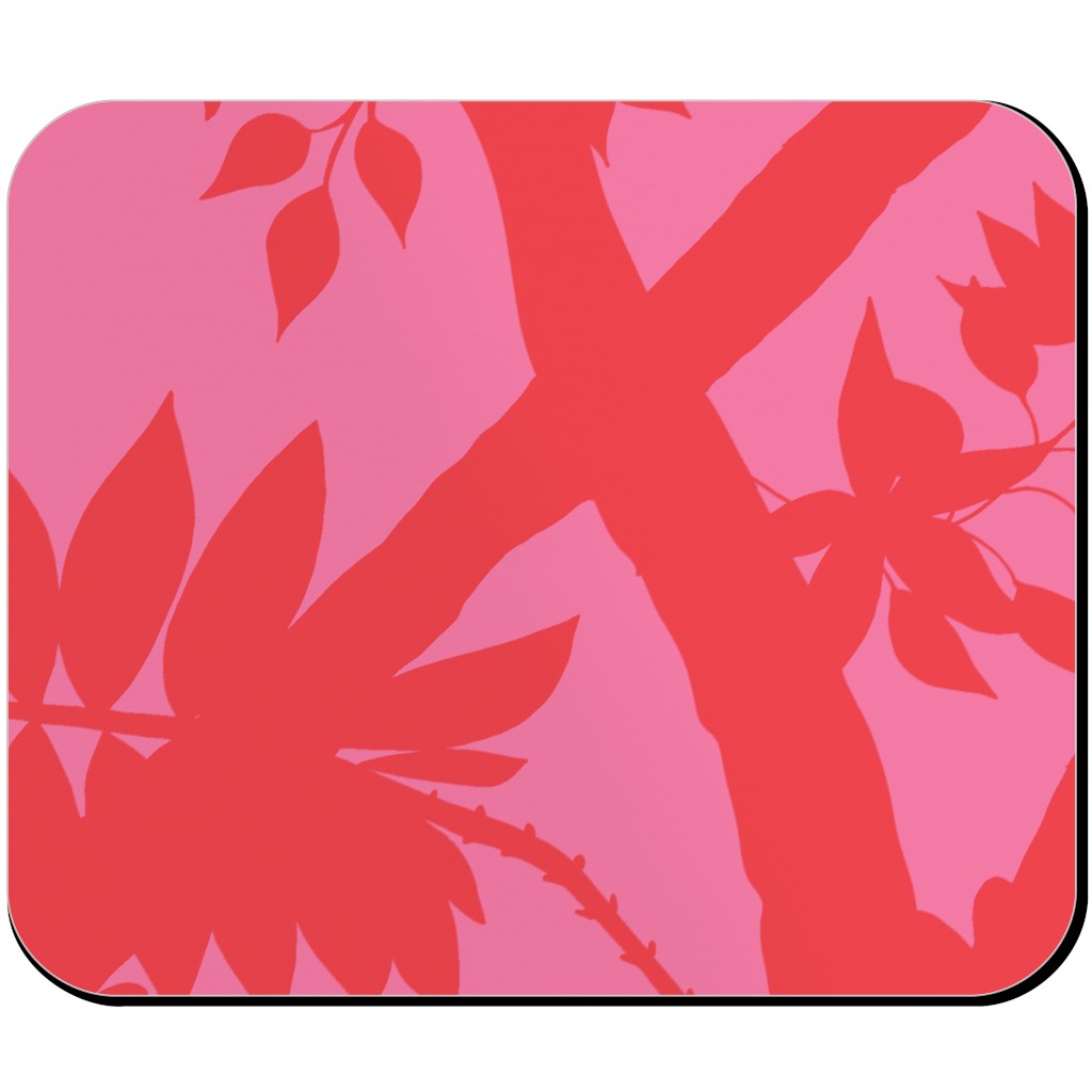 Peony Brand Mural - Pink Mouse Pad, Rectangle, Pink, Bright Pink