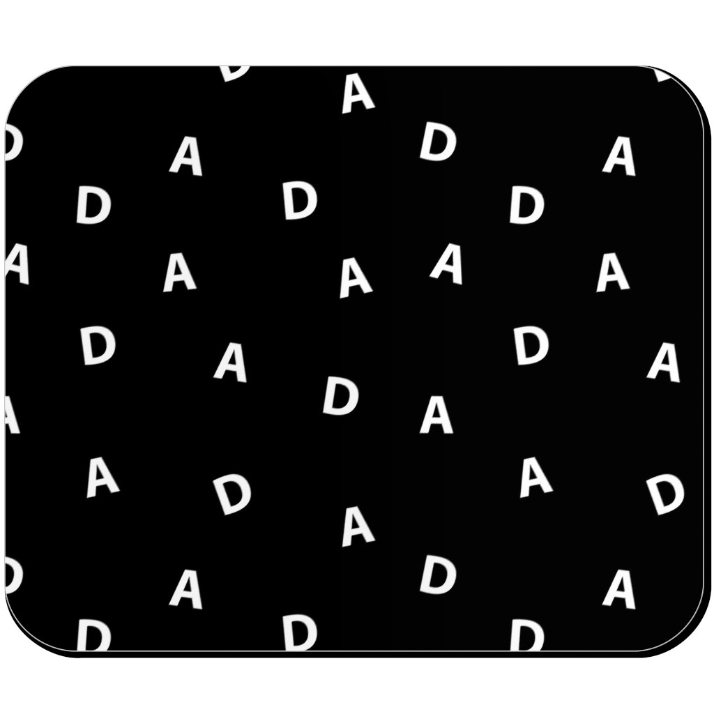 Sweet Dad Typography - Black and White Mouse Pad, Rectangle Ornament, Black