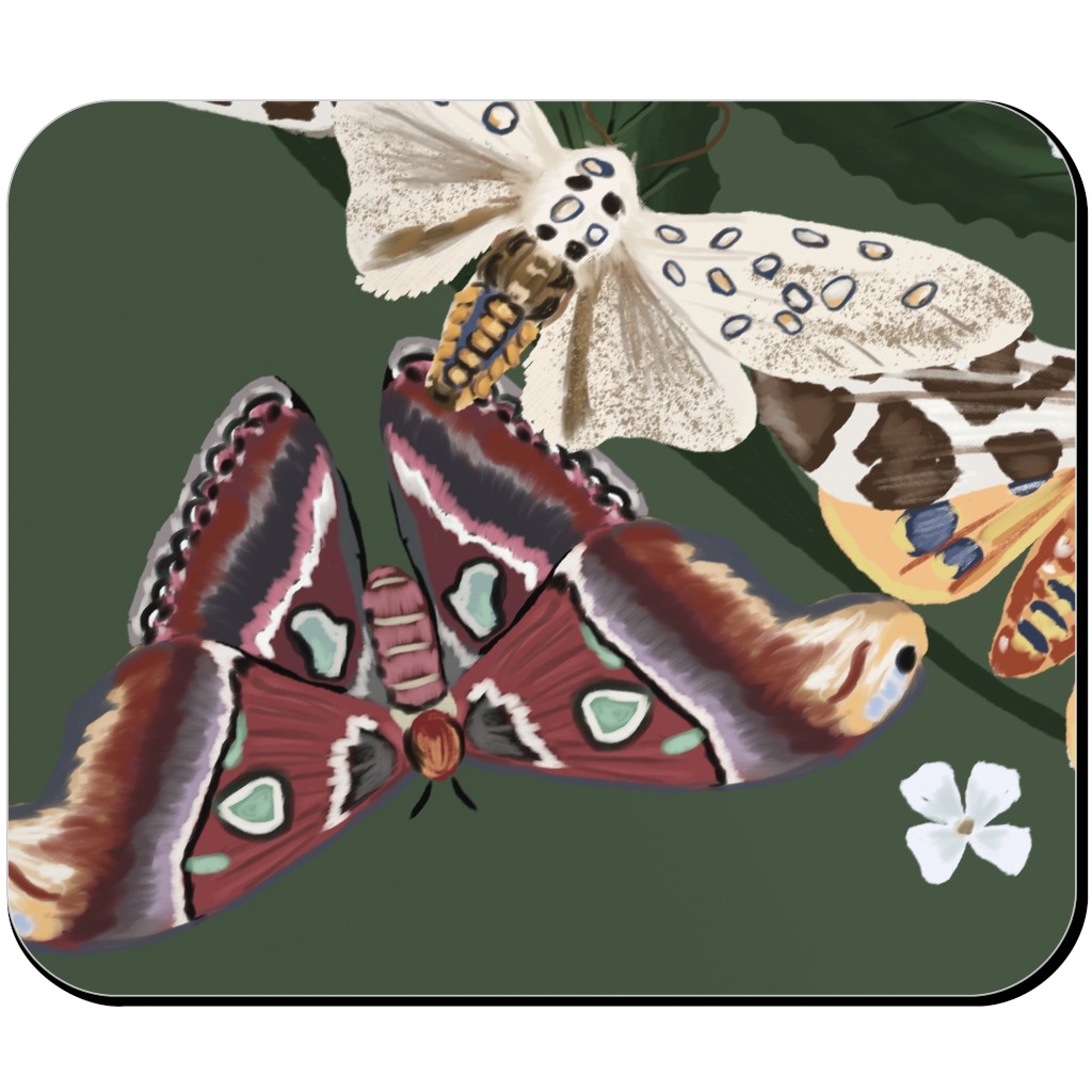 Moth Frenzy - Multi Mouse Pad, Rectangle Ornament, Multicolor