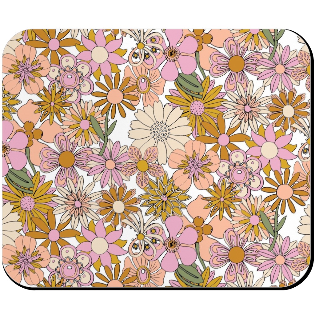 Chelsea Vintage Floral Garden - Pink Mouse Pad, Rectangle Ornament, Pink
