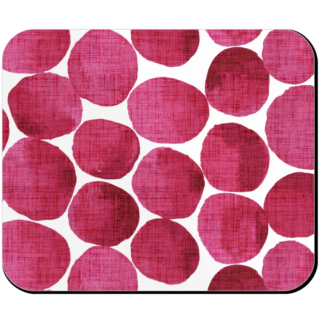 Watercolor Textured Dots - Red Mouse Pad, Rectangle Ornament, Red