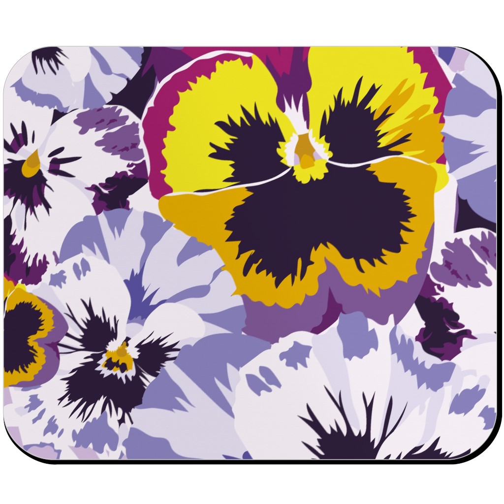 Pansy By Numbers - Purple Mouse Pad, Rectangle, Purple