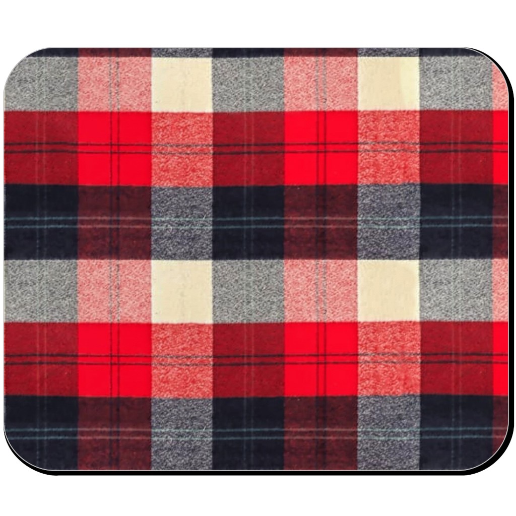Lumberjack Flannel Buffalo Plaid - Red Mouse Pad, Rectangle Ornament, Red