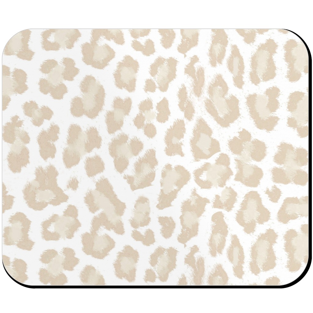 Natural Leopard - Beige Mouse Pad, Rectangle Ornament, Beige