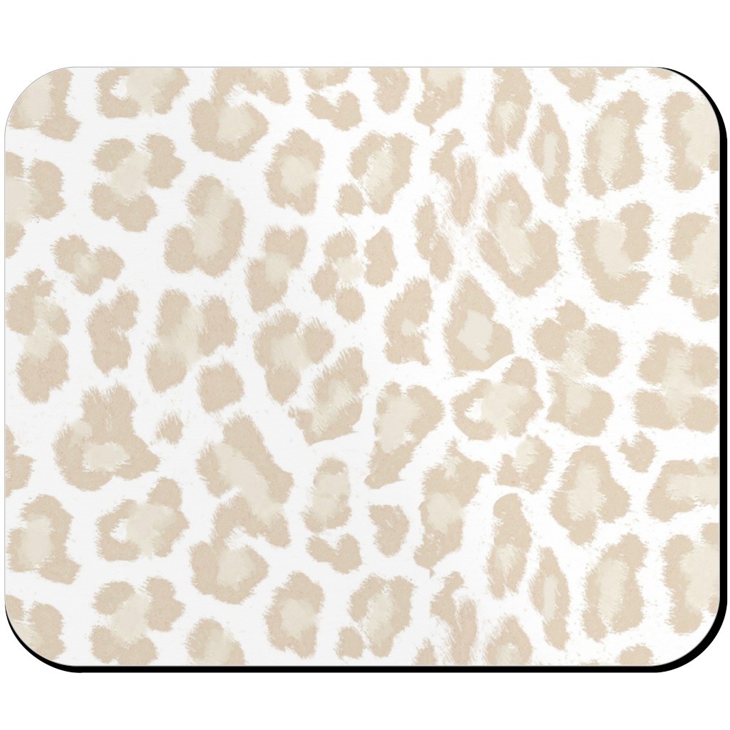 Natural Leopard - Beige Mouse Pad, Rectangle, Beige