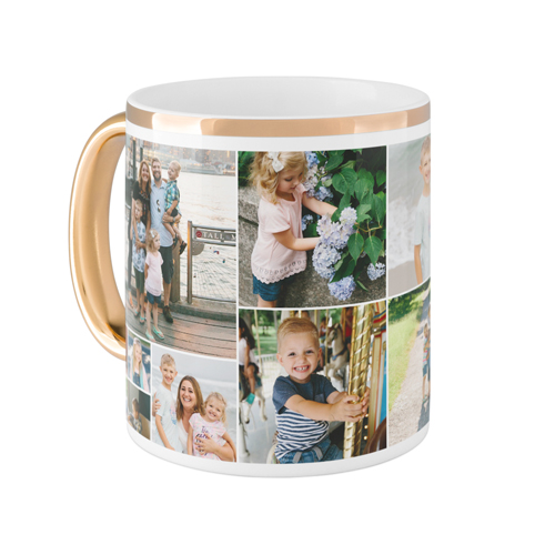 Gallery Collage Mug, Gold Handle,  , 11oz, Multicolor