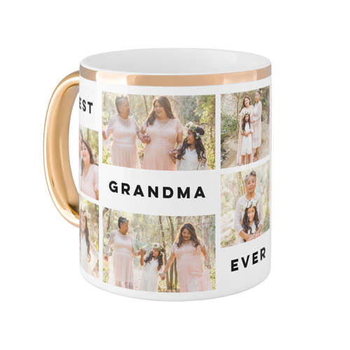 Gallery Of Seven Text Mug, Gold Handle, , 11oz, Multicolor, multi