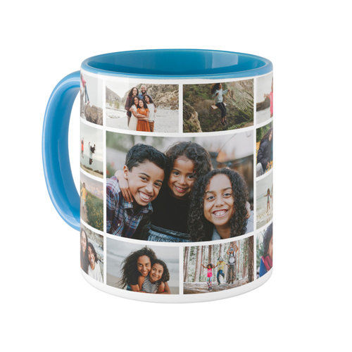 Photo Gallery Border Mug, Light Blue, , 11oz, Multicolor, multi