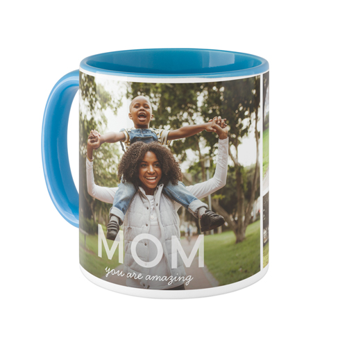 Amazing Bold Mom Mug, Light Blue,  , 11oz, White