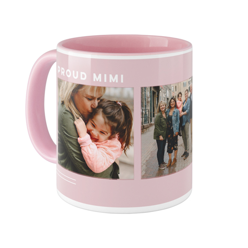 Corner Frame Simple Mug, Pink, , 11oz, Pink, faded rose