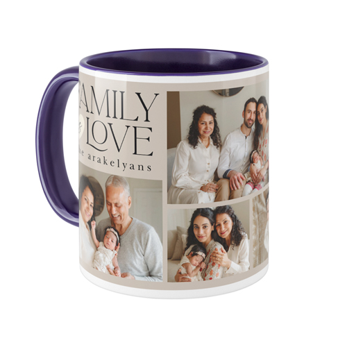 Family Is Love Mug, Blue,  , 11oz, Brown