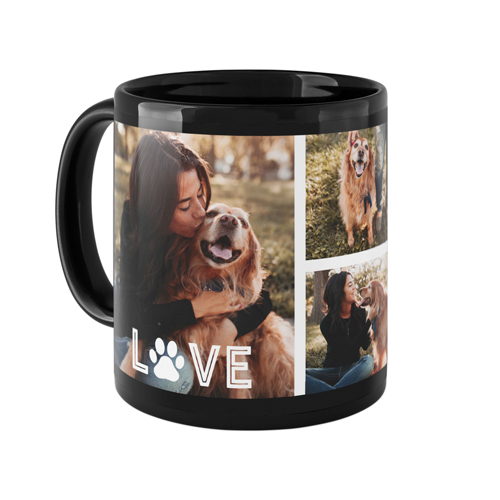 Love Pawprint Mug, Black,  , 11oz, White