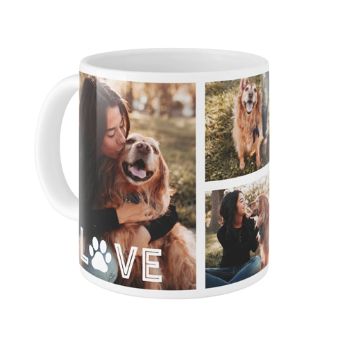 Love Pawprint Mug, White,  , 11oz, White