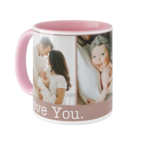 Love You Mug, Pink, , 11oz, Brown, sap