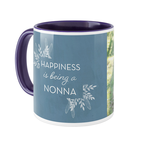 Subtle Botanicals Mug, Blue,  , 11oz, Blue