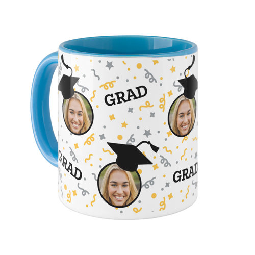 Floating Grad Mug, Light Blue,  , 11oz, Gray