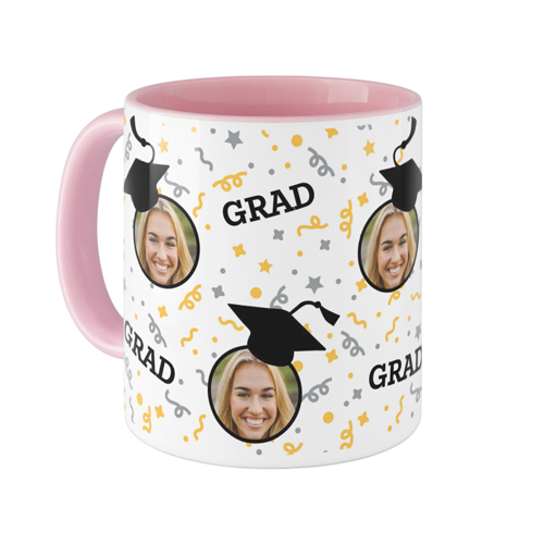 Floating Grad Mug, Pink,  , 11oz, Gray