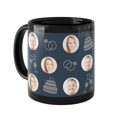 Floating Faces and Celebrations Mug, Black,  , 11oz, Black