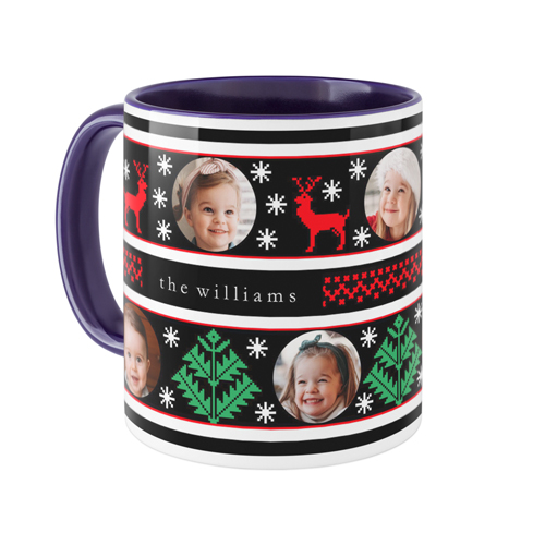 Holiday Sweater Mug, Blue,  , 11oz, Black