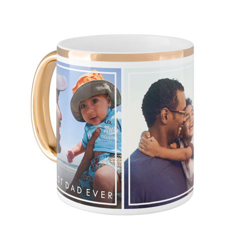Simple Frames Mug, Gold Handle, , 11oz, White, white