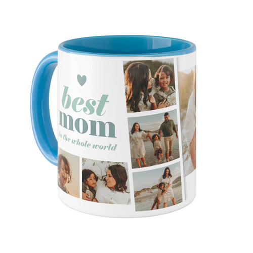 Best Mom Filmstrip Mug, Light Blue,  , 11oz, Blue