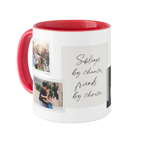 Handwritten Note Collage Mug, Red, , 11oz, White, white