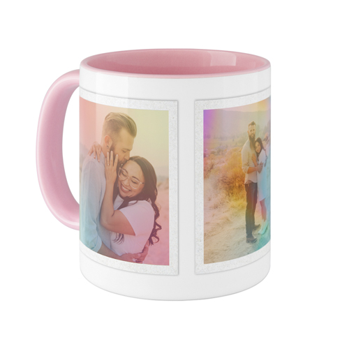 Rainbow Aura Frame Mug, Pink, , 11oz, White, white