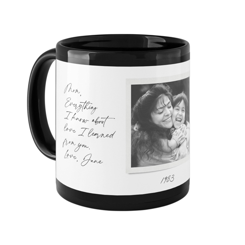 Sentimental Note Mug, Black,  , 11oz, White