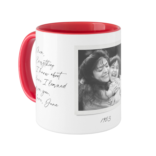 Sentimental Note Mug, Red, , 11oz, White, white