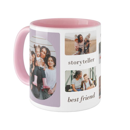 Traits of the Best Mug, Pink, , 11oz, Purple, pansy