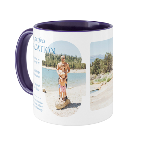 Travel Infographic Mug, Blue,  , 11oz, White