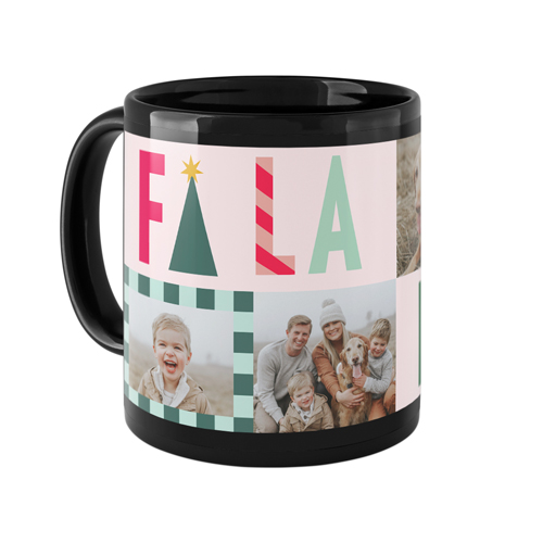 Bright Holiday Cheer Mug, Black, , 11oz, Pink, magnolia