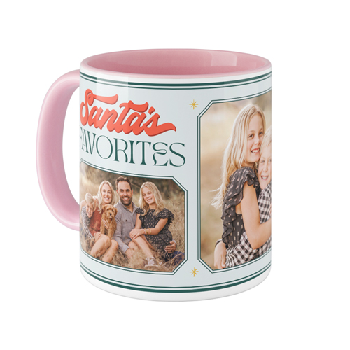 Santa's Favorites Mug, Pink,  , 11oz, Green