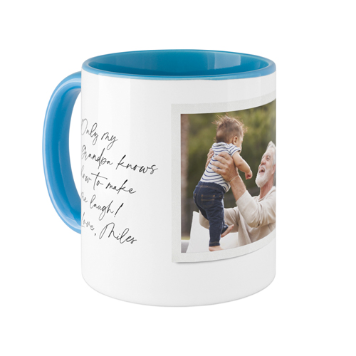 Sentimental Note Frames Mug, Light Blue, , 11oz, White, white