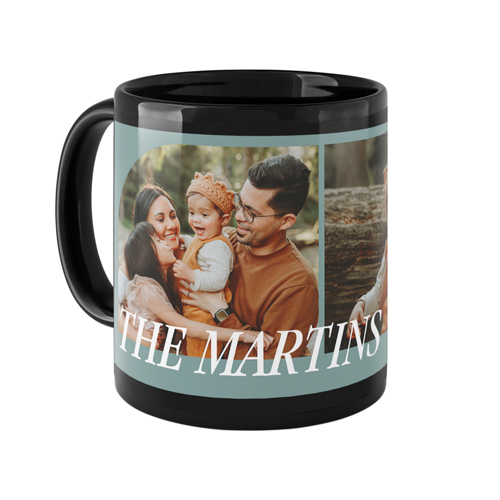 Stacked Arch Collage Mug, Black,  , 11oz, Blue