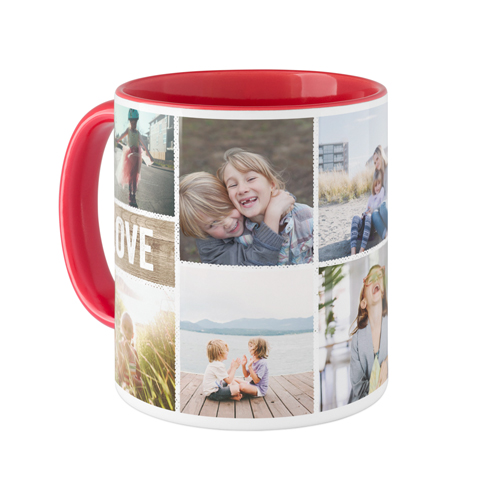 Textured Frames Mug, Red,  , 11oz, Brown