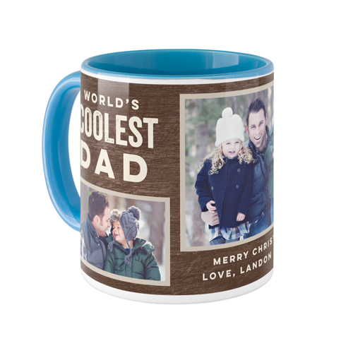 Coolest Dad Mug, Light Blue,  , 11oz, Brown