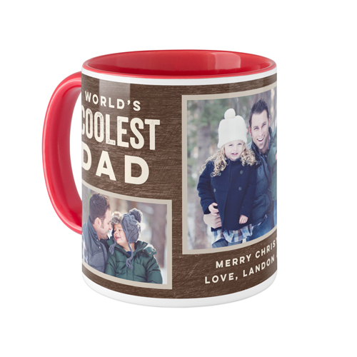 Coolest Dad Mug, Red,  , 11oz, Brown