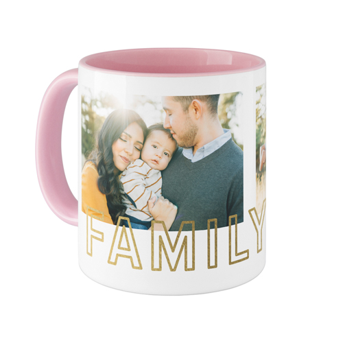 Contemporary Family Collage Mug, Pink,  , 11oz, White