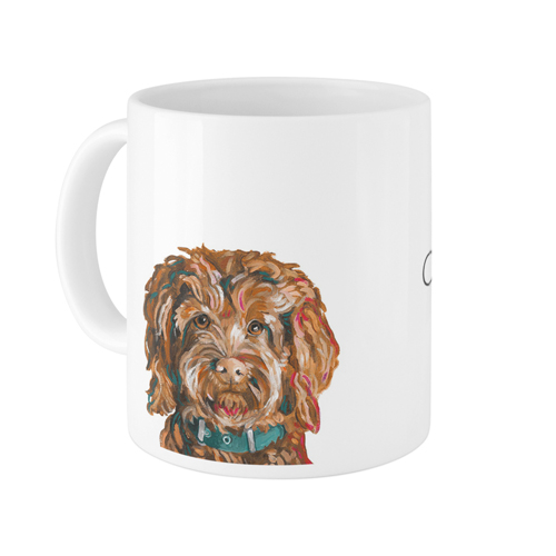 Goldendoodle Custom Text Mug, White,  , 11oz, Multicolor