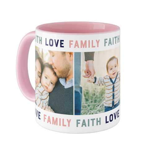 Faith Love Family Mug, Pink,  , 11oz, Blue