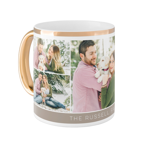 Simply Family Mug, Gold Handle,  , 11oz, Brown