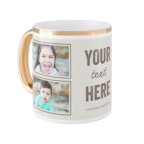 Your Own Words Mug, Gold Handle,  , 11oz, Gray