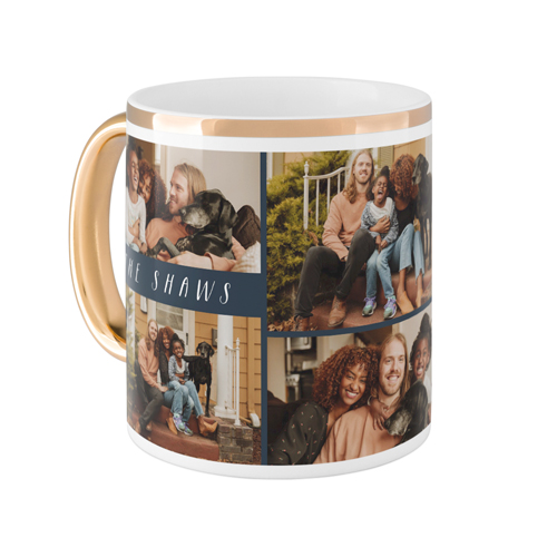 Gallery of Six Text Mug, Gold Handle,  , 11oz, Multicolor