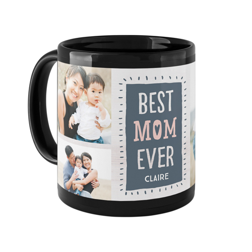 Best Mom Heart Mug, Black,  , 11oz, Gray